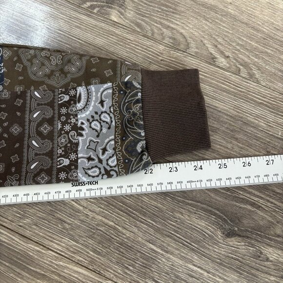 Gianni Lupo Hoodie Mens M Pesley Brown Blue Sweatshirt Fashion Pullover GL2183F - Picture 7 of 16